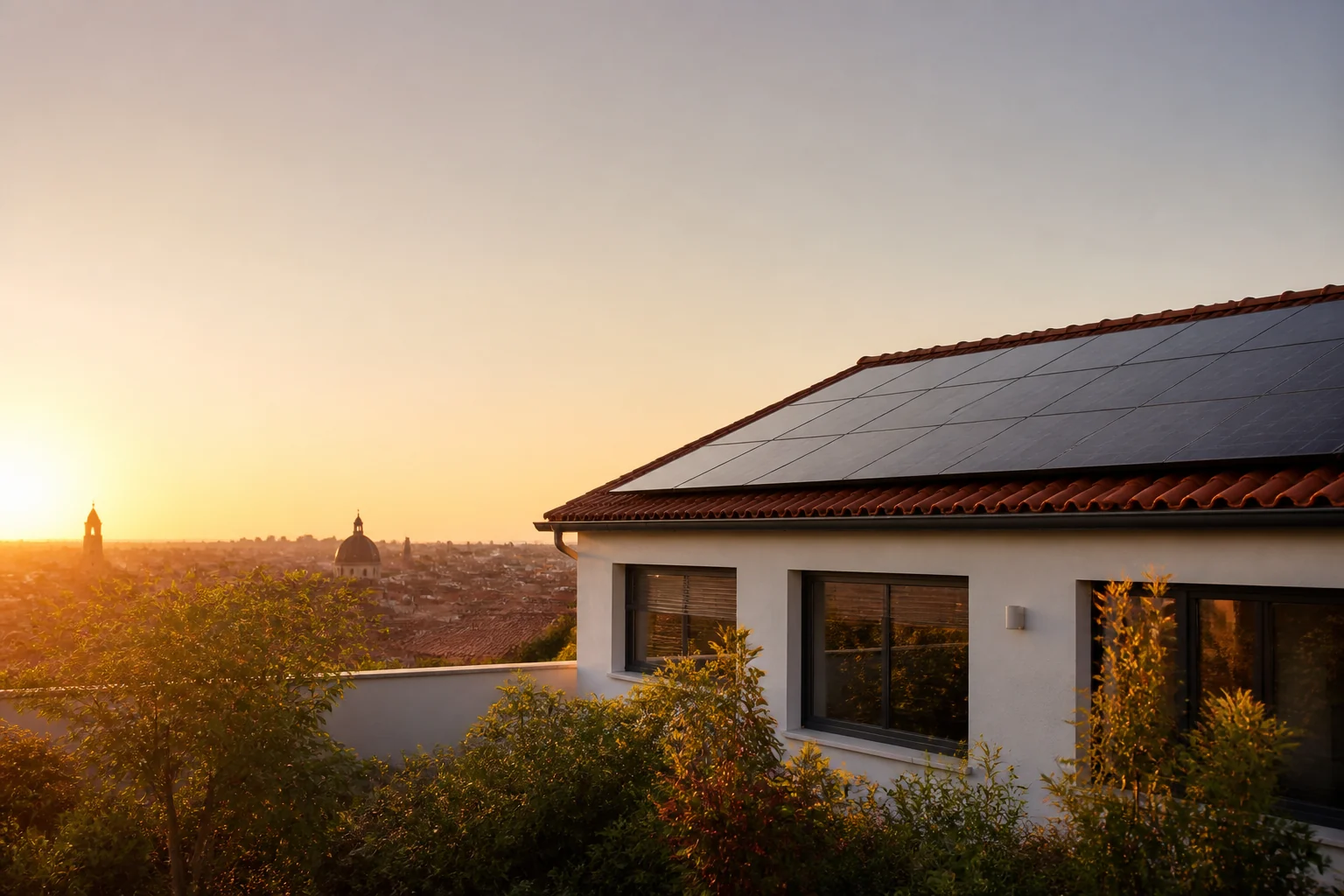 Maison contemporaine de l’Haute-Garonne équipée de panneaux photovoltaïques