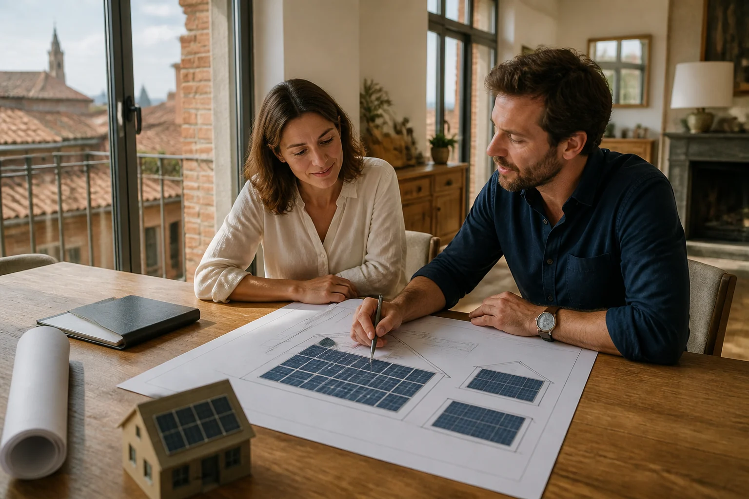 Étude de calepinage photovoltaïque sur plan