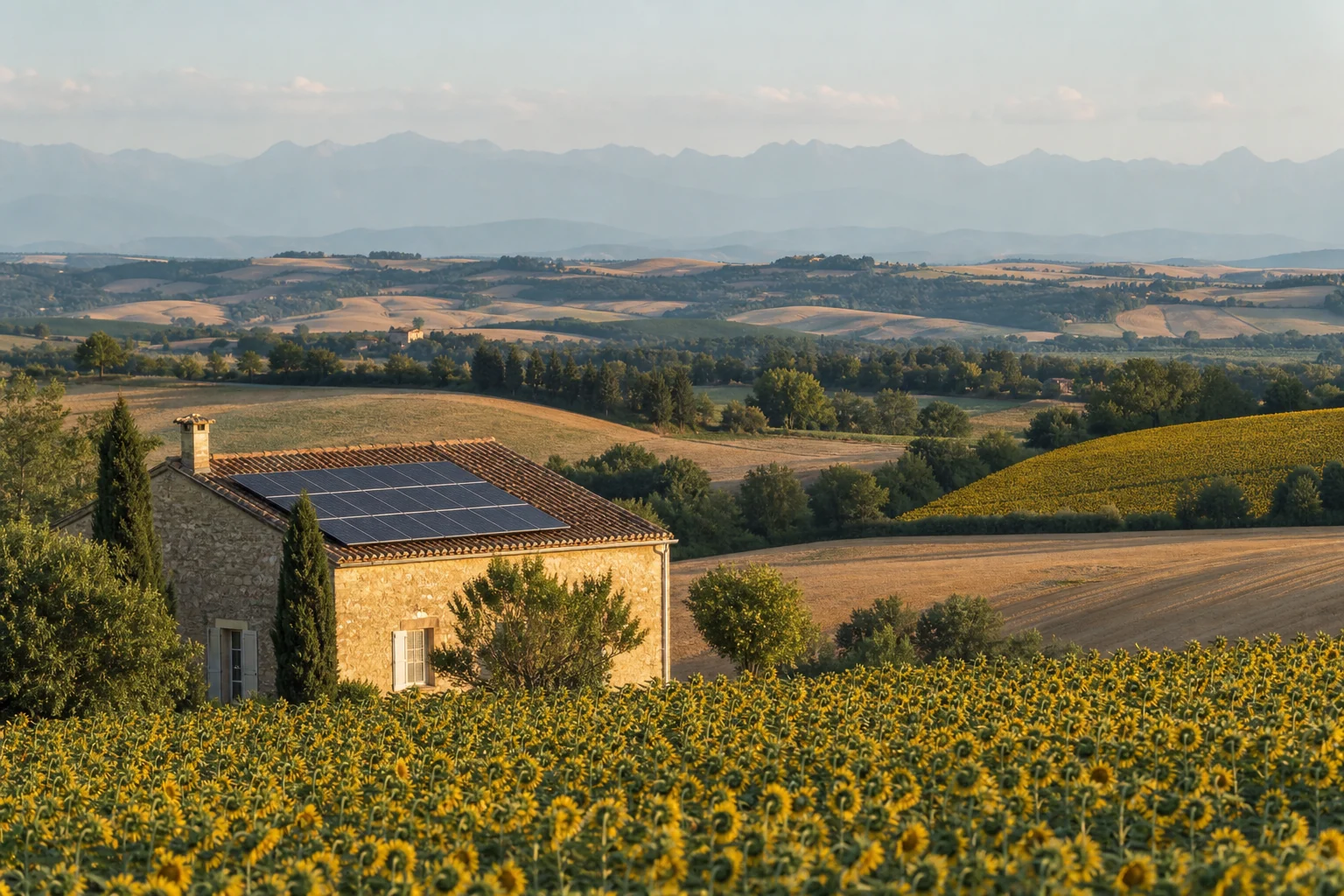 Maison solaire proche des secteurs exposés méditerranéen