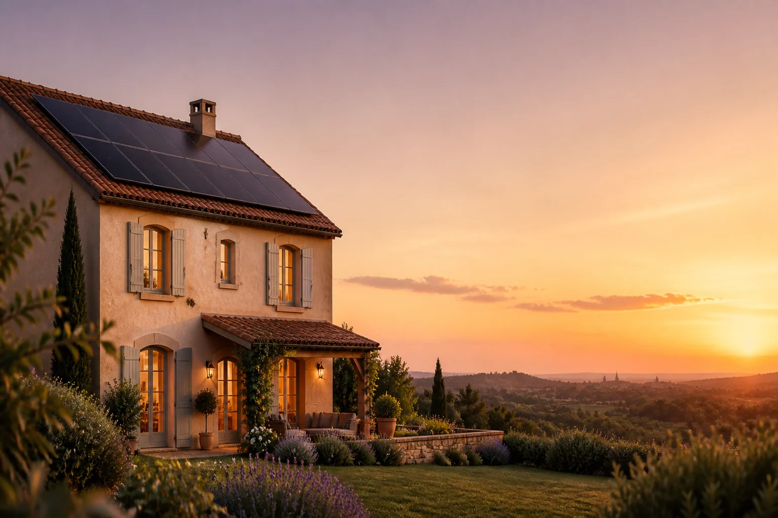 Maison familiale alimentée par une toiture solaire